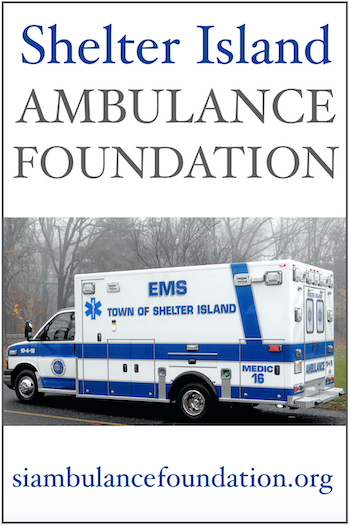 Shelter Island Ambulance Foundation vertical business card.